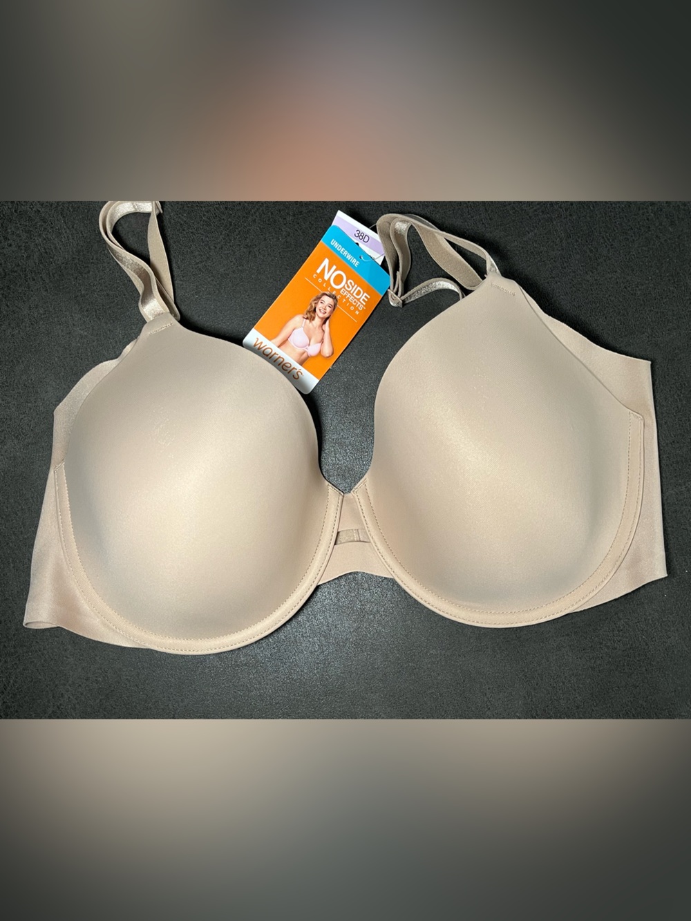 Warner's No Side Support T-Shirt Bra - Nude Beige 38D NWT